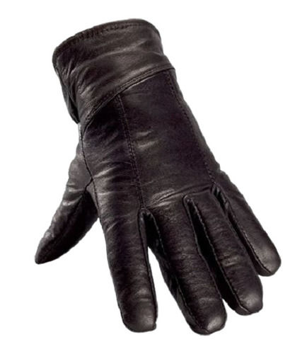 Black 240 Grams Full Fingered Plain Pu Leather Gloves For Mens