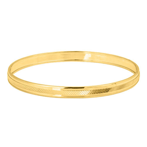 Golden 24K Purity 2.4 Inch Round Real Gold Kada For Ladies 