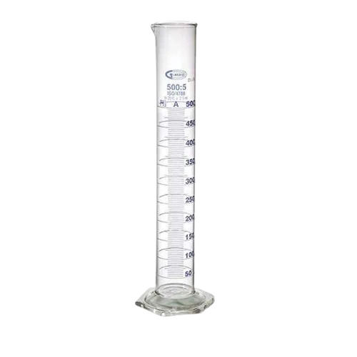 3 Mm Thick 500 Milliliter Round Transparent Plastic Laboratory Cylinder Dimension(L*W*H): 102X20X102 Millimeter (Mm)