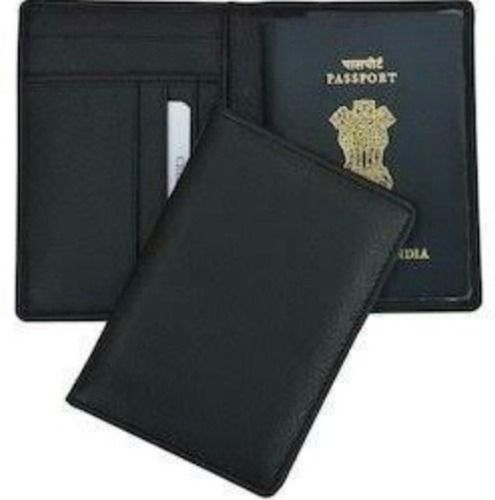 Black 30 Grams Printed Water-Resistant Leather Passport Cover