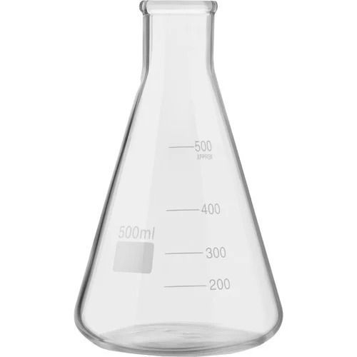 8x3.5x82 Inches 500 Milliliter Transparent Glass Laboratory Flask 