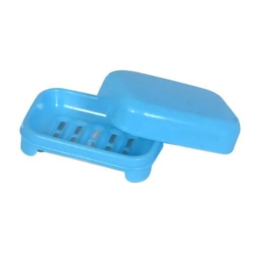 Sky Blue Glossy Finish Rectangular Pvc Soap Dish For Bathroom Usage