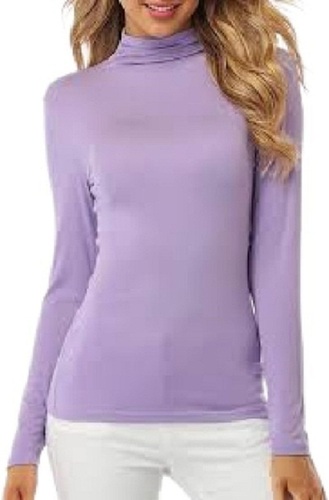 Plain Pattern Full Sleeve Turtle Neck Cotton T Shirt For Ladies Age Group: 18-25