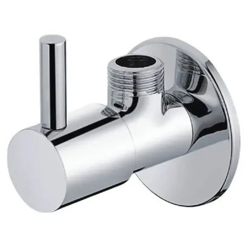 Silver Rust Proof Wall Mounted Round Brass Angle Cock For Bathroom Fittings