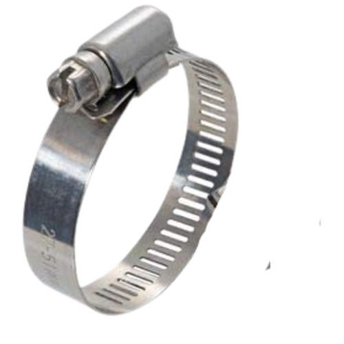 Silver 1.4X1.4X0.8 Inches Polished Finish Stainless Steel Pipe Clamp