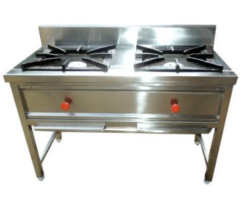 12 Ml Thick Stainless Steel Polished Double Burner Range