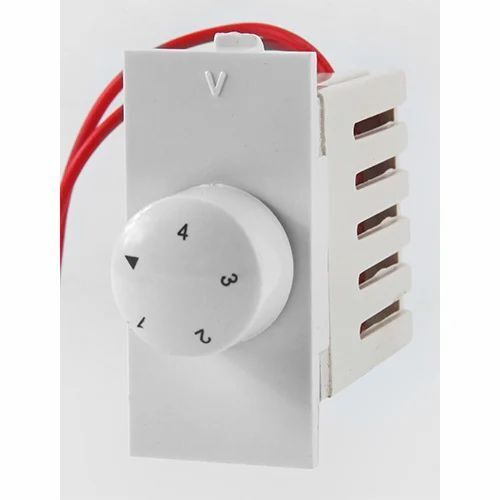 White 5 Steps 240 Volt Fan Regulator For Home And Hotel