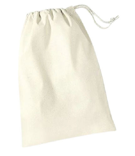 500 Gram Capacity Plain Drawstring Cotton Potli Bag