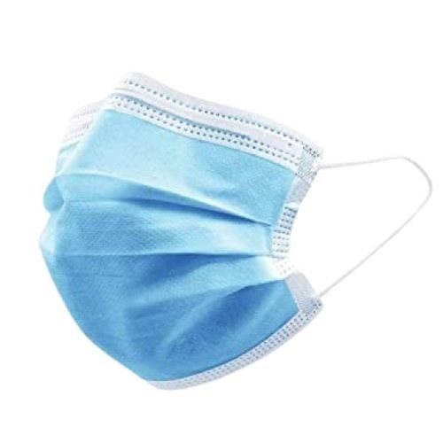 Plain Sky Blue Non Woven Disposable Surgical Face Mask Grade: A