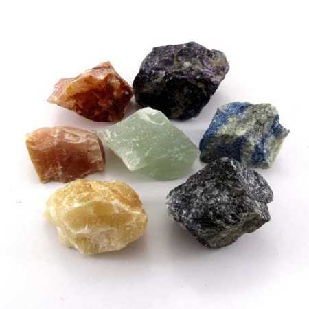Raw Rough 7 Chakra Healing Crystal Stone Kit Natural Chunks