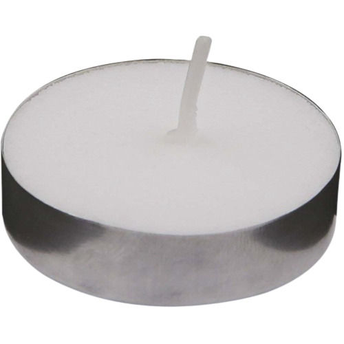 1.5 Inch Round Aluminum Body Cotton Wick Soy Wax Tea Light Smokeless Candle  Burning Time: 4 Hours