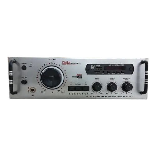 Silver 20 Volt 50 Hertz Abs Plastic And Steel Body Clear Sound Digital Audio Amplifier