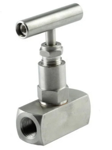 4 X 1 X 6 Inches Polished Stainless Steel Diaphragm Needle Valve - Stainless Steel, 4x1x6 Inch Size, Silver Color, Medium Pressure Psi, Leakproof Design