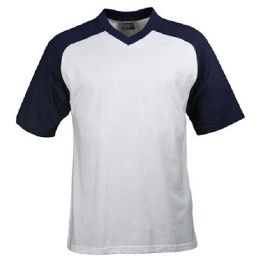 Casual Wear Plain Polyester Short Sleeve V Neck T-Shirt For Men Age Group: Above 18