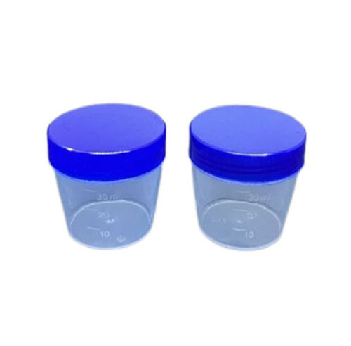 White & Blue Leak Proof Lightweight Non Sterilized Urine Collection Container