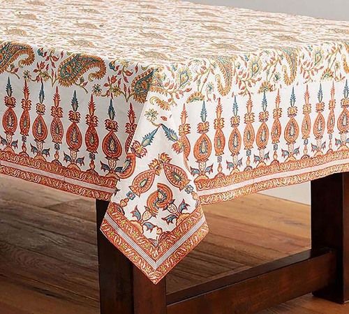Light Weight Soft Knitted Cotton Printed Table Cloth For Commercial Places