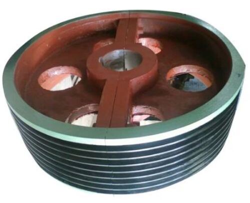 17.8 X 17.8 X 5.1 Centimeters Chrome Plated Cast Iron Casting V Belt Pulley Bore Diameter: 10 Inch (In)