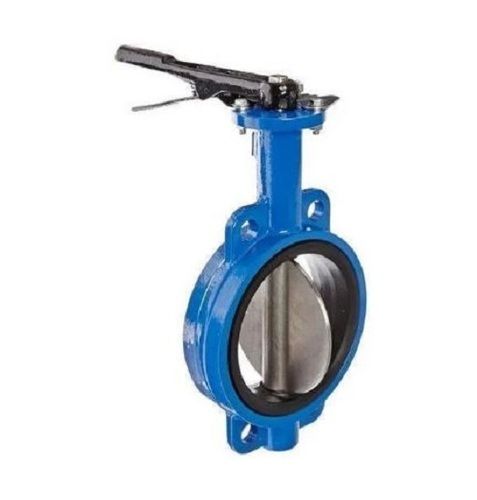 Blue 4 Inches Long Paint Coated And Rust Proof Cast Iron Butterfly Valves