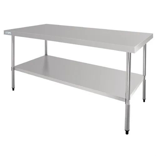 Machine Made 4X2X4 Foot Rectangular Polished Finished Stainless Steel Table