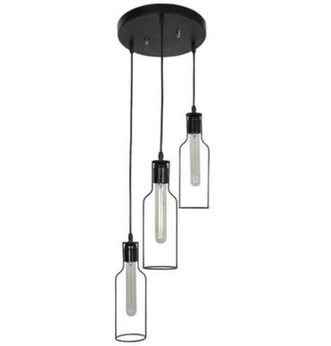 60 Watt Bottle Shaped Modern Metal And Glass Decorative Hanging Light 