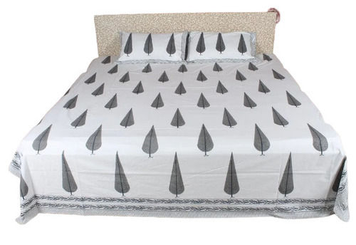 Multicolor Hand Block Printed Double Beds Sheet With Two Pillow Covers 