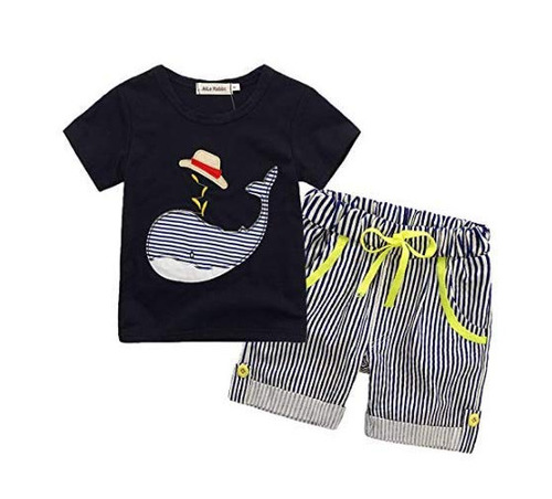 बच्चों के लिए मॉडर्न शॉर्ट स्लीव और कैज़ुअल वियर प्रिंटेड कॉटन शॉर्ट और टॉप बस्ट साइज़: 12 इंच (इंच)