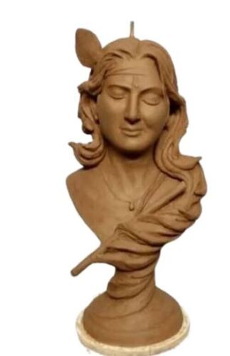 Polished Finished Religious Clay Lord Krishna Statue