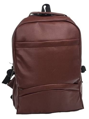 Scratch Resistant Zipper Closure Plain Artificial Leather School Bags