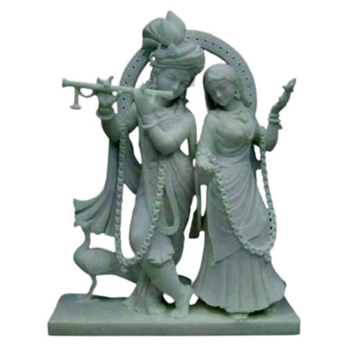 Polishing 15 Inch White Marble Polyresin Radha Krishna Statue For Worship