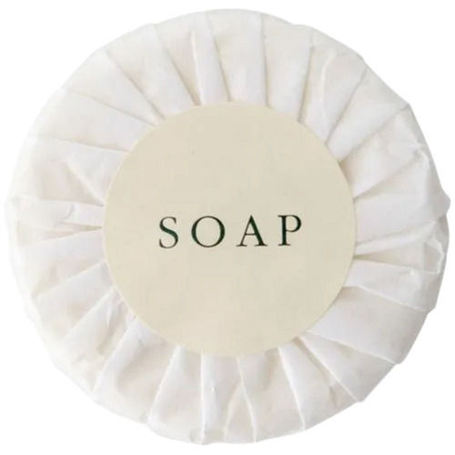 White 5 Inches Middle Foam Jasmine Round Solid Hotel Bathing Soap