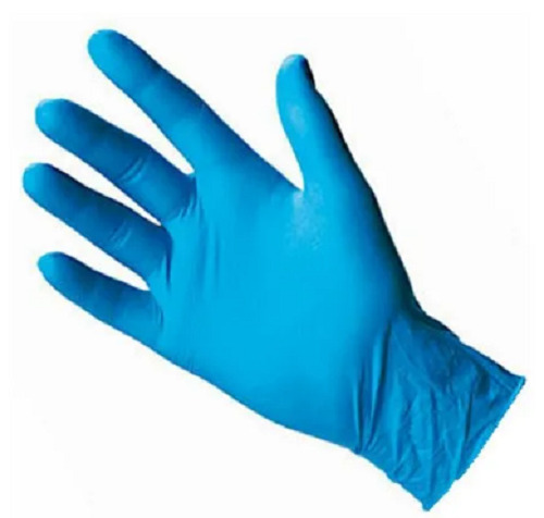 Latex Plain Full Finger Hand Gloves For Hospital - Rubber, Full Finger Style, Sky Blue Color | Quick Dry, Washable, Super-Fit Design, Breathable