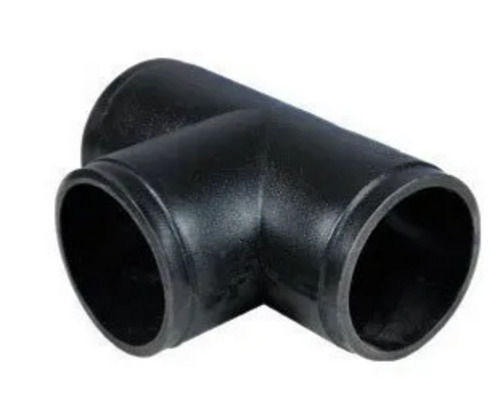 Black 4 Inches Long And 3 Mm Thick Polished Hdpe Pipe Tee