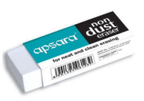 4 X 1 Inches Rectangular Non Dust Plain Eraser No