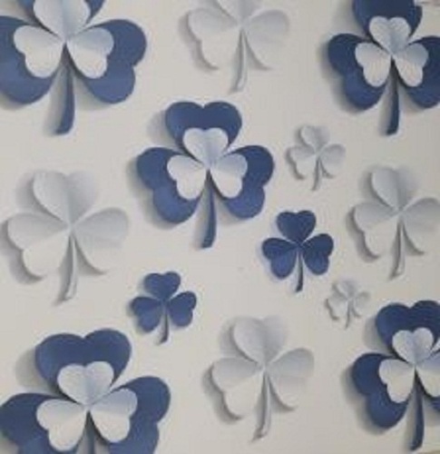 ब्लू एंड व्हाइट प्रिंटेड पॉलिश फिनिश स्क्वायर शेप सिरेमिक वॉल टाइल्स