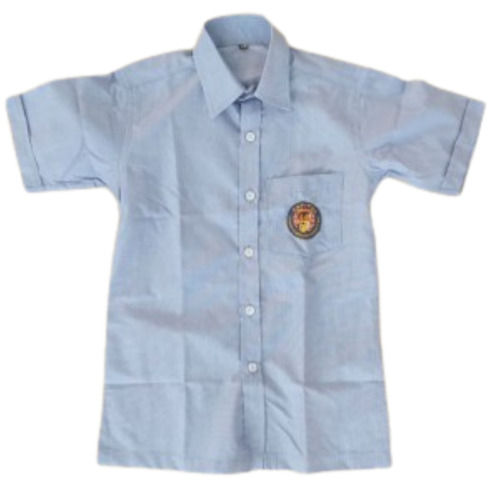 Classic Collar Washable Short Sleeve Plain Dyed Cotton School Uniform Shirt  Age Group: 3-15