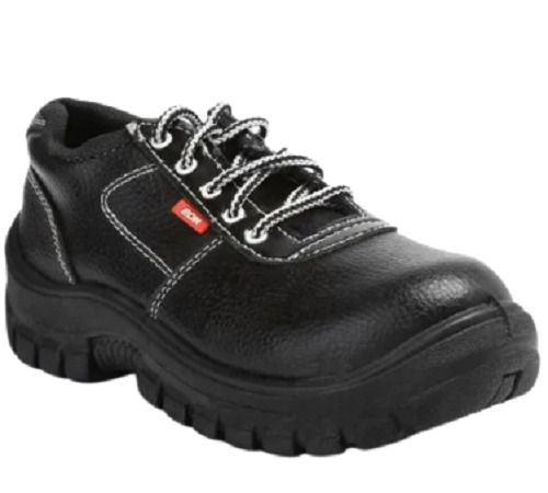 Black Leather Pu Sole Safety Shoes For Men