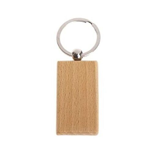 Wood Light Weight And Plain Rectangular Steel And Wooden Keychain