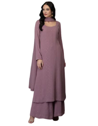 Plain Georgette Palazzo in Baby Pink