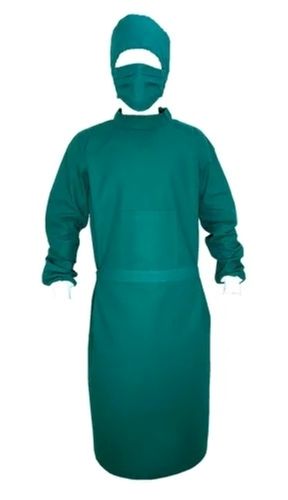 Green Plain Skin-Friendly Disposable Pure Cotton Doctors Ot Gown To Protect Germ Transfer 