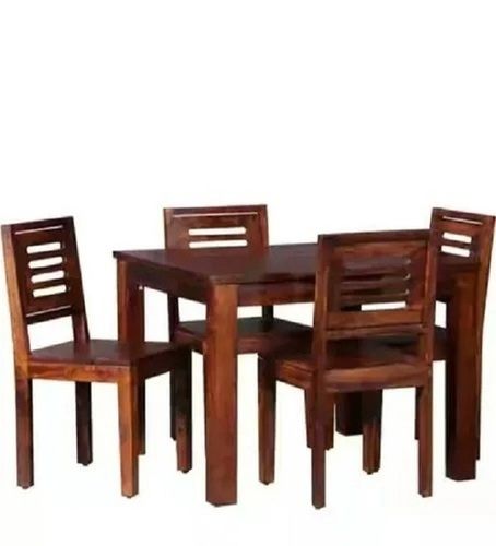 Handmade Rectangular Modern Indian Style 4 Seater Solid Wood Dining Table