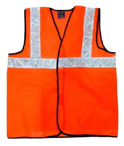 Regular Fit Lightweight Sleeveless V-Neck Plain Polyester Safety Jacket For Construction