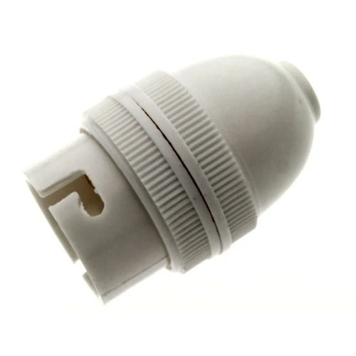 White Round Plain Surface Plastic Bulb Holder To Provide Mechanical Support