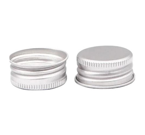 Silver 1.9 Inches Round Polished Finished Aluminium Bottle Cap