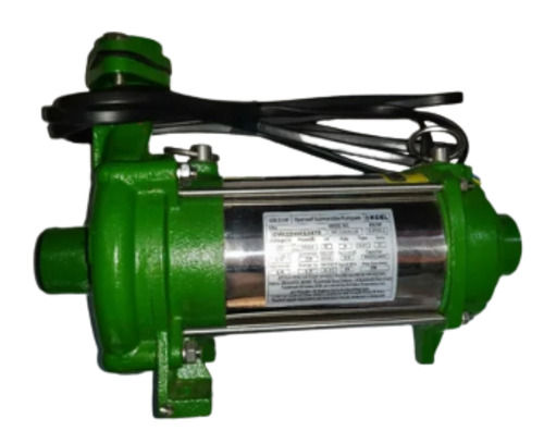 Silver And Green 1 Hp Stainless Steel Single Phase Electrical High Pressure Open Well Submersible Pump