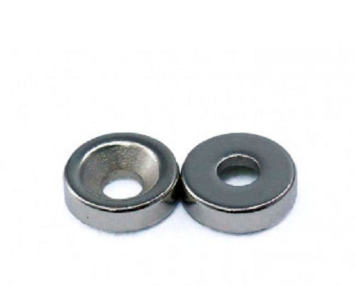 Silver 10X3X3 Mm Lightweight Round Shape Flatback Magnetic Two Holes Button