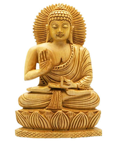 Washable 20X14X8 Inches Scratch Resistant Moisture Proof Polished Wooden Buddha Statue