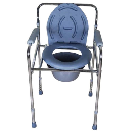 3x1 Feet Stainless Steel Rods And Abs Plastic Body Foldable Portable Commode Chair