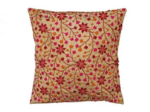 Mutlicolor 45 X 45 Inches Square Shape Embroidered Cotton Silk Cushion Covers