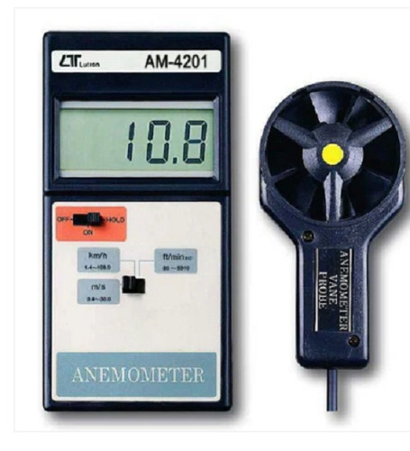 काला 9 वॉट और 9 वोल्ट का माप एयर वेलोसिटी ल्यूट्रॉन एनीमोमीटर