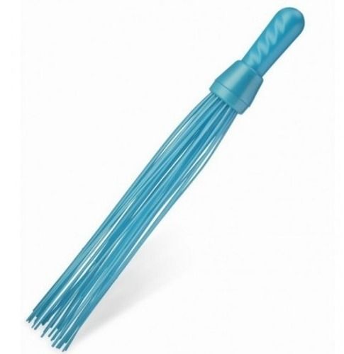 Blue Light Weight And Color Coated Washable Plastic Broom For Floor Cleaning